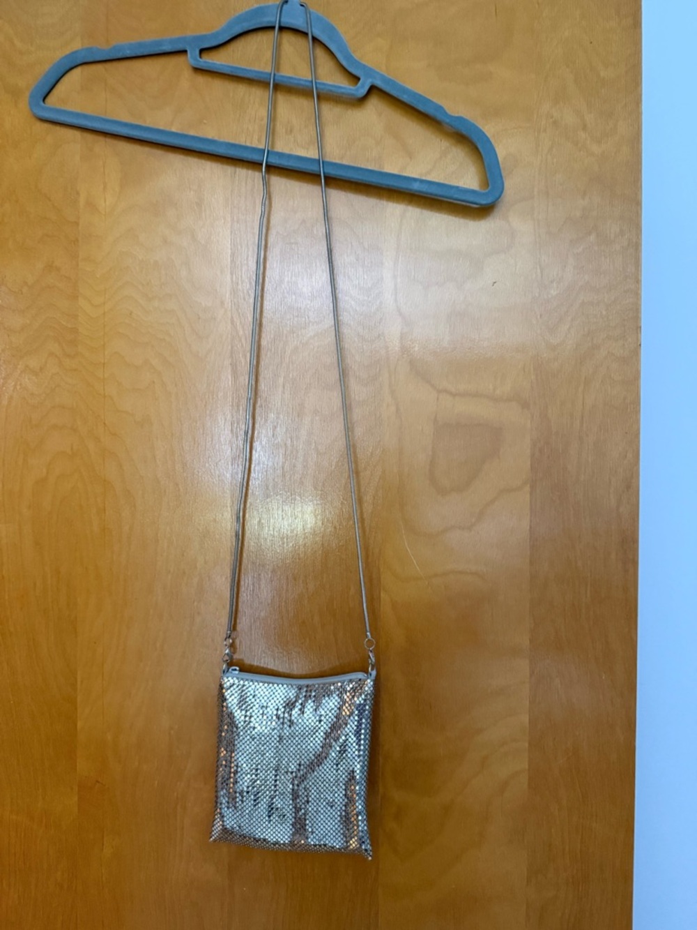 Whiting & Davis silver crossbody bag
